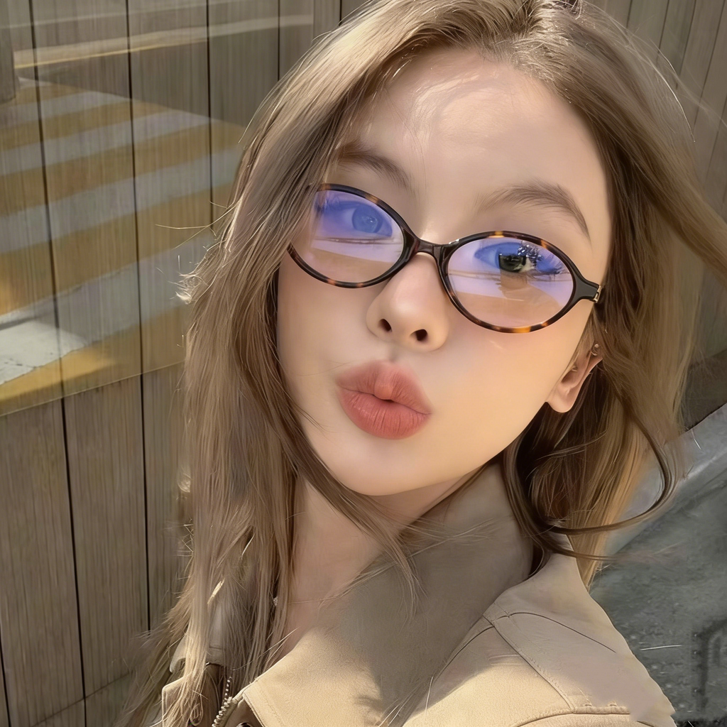 Jang Wonyoung-Inspired Retro "Nerd" Reading Glasses — Premium, Small-Frame Eyewear for Women; Stylish, Blue-Light Blocking Glasses for a Natural, Makeup-Free Look (Non-Prescription)