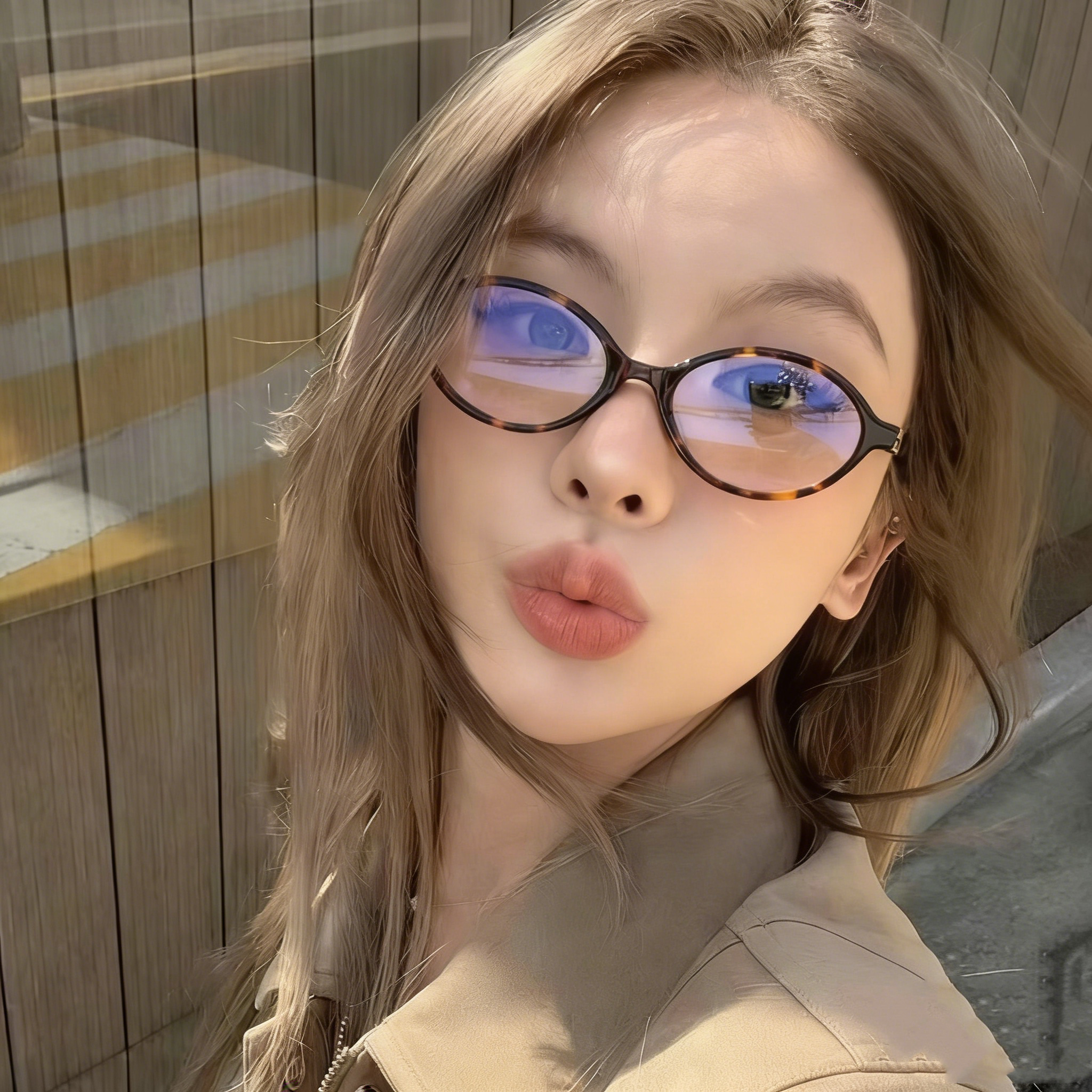 Jang Wonyoung-Inspired Retro "Nerd" Reading Glasses — Premium, Small-Frame Eyewear for Women; Stylish, Blue-Light Blocking Glasses for a Natural, Makeup-Free Look (Non-Prescription)