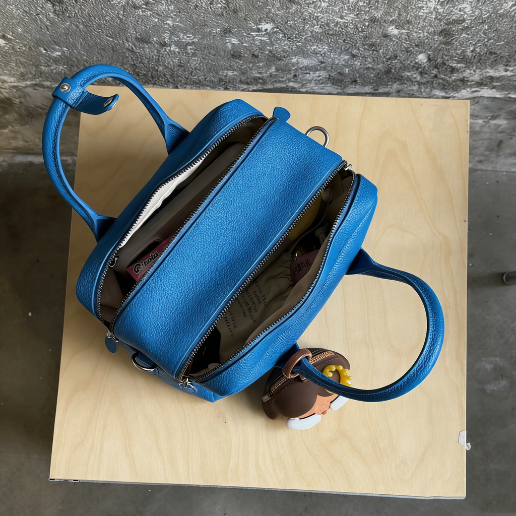 VIVIDO Cowhide Boston handbag with double compartments, large capacity, versatile shoulder/crossbody bag No pendant included..