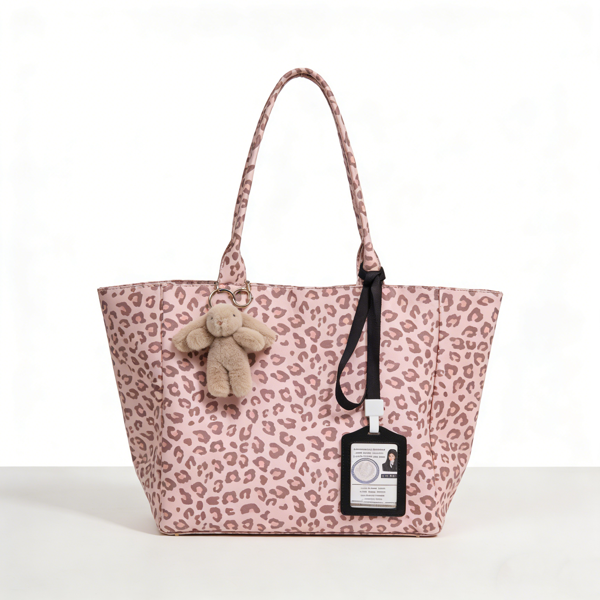VIVIDO Commuter Leopard-Print Tote Bag — Casual, Large-Capacity Fabric Bag