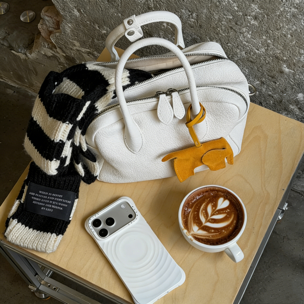 VIVIDO Cowhide Boston handbag with double compartments, large capacity, versatile shoulder/crossbody bag No pendant included..