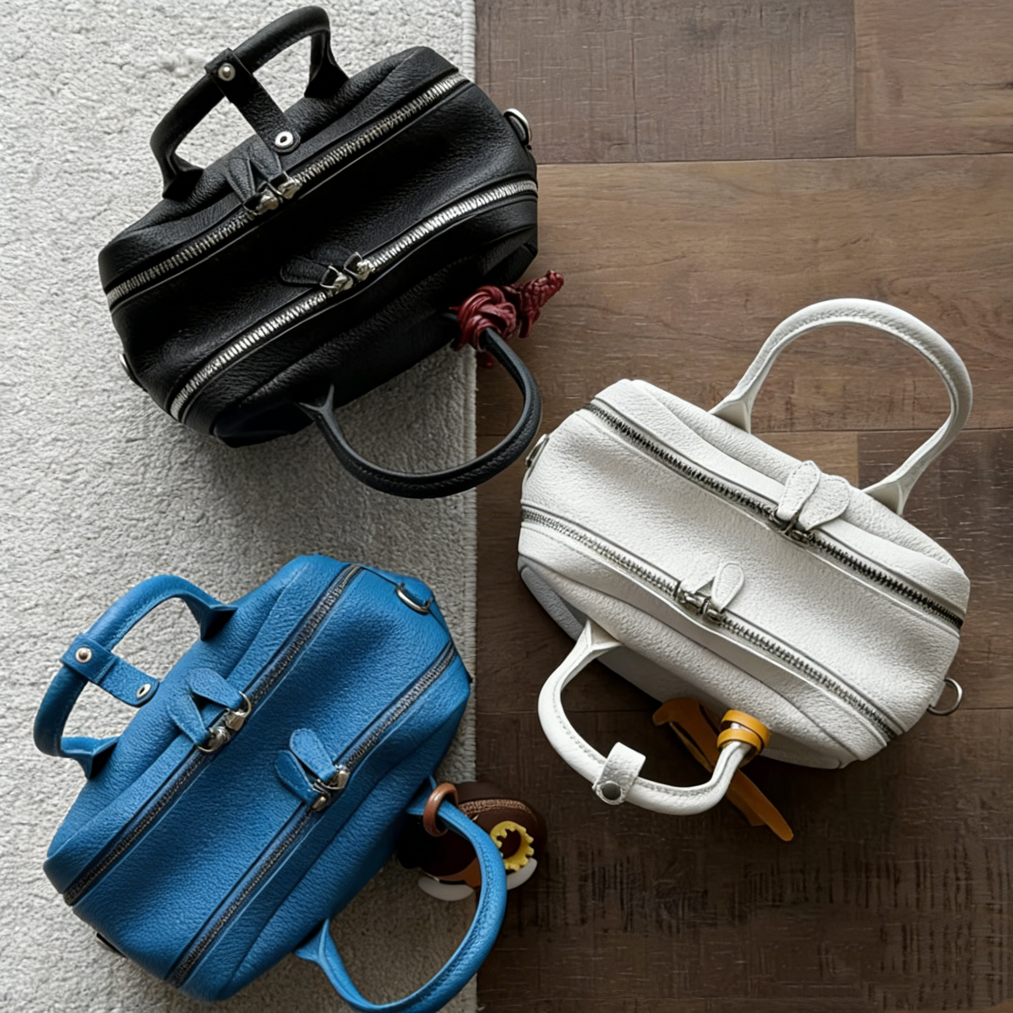 VIVIDO Cowhide Boston handbag with double compartments, large capacity, versatile shoulder/crossbody bag No pendant included..